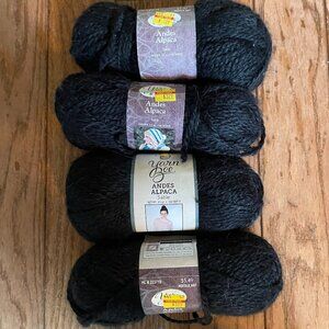 4 Skeins Yarn Bee Andes Alpaca Yarn - Color Sable - 120 yds ea.